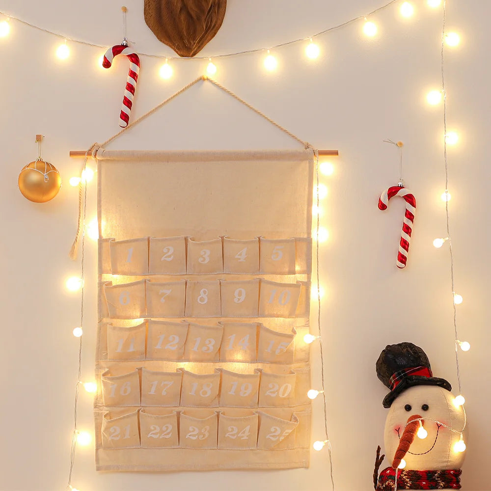 Christmas Advent Calendar With Pockets Personalized
