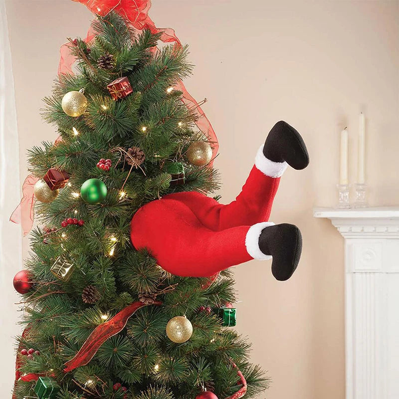 Christmas Tree Decoration Santa Claus Legs Plush Door Decor Santa Claus Elf Leg Christmas Decor For Home Hanging Ornaments 2024